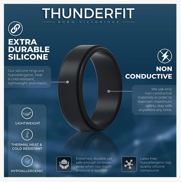 5 Silicone Rings Wedding Rings Size 15 - Picture 2 of 5